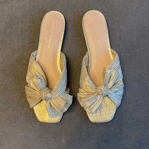 Loeffler Randall
Women's Daphne Pleated Slide Sandals Gold